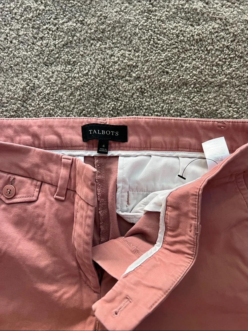 Talbots Pink Buttered Cotton Chinos - Women's Pants